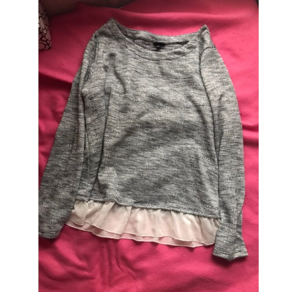 Ruffle Gray Sweater